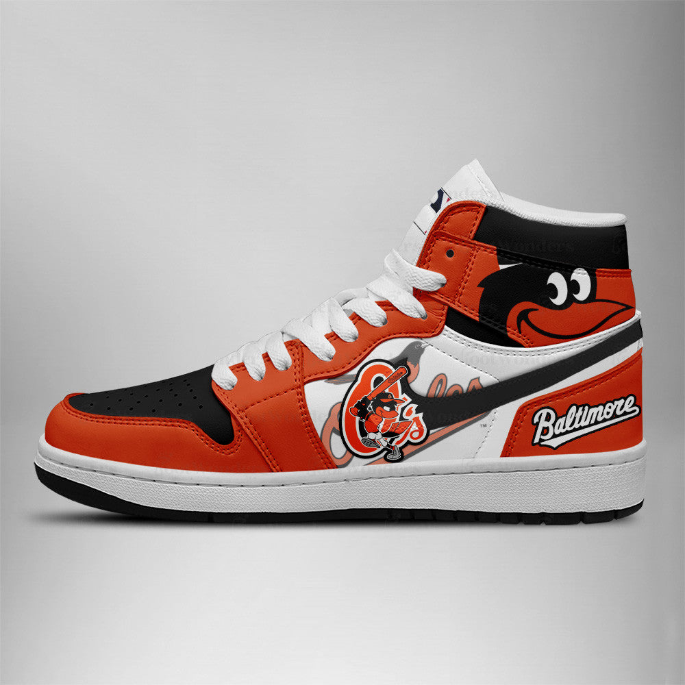 FootgearElite Baltimore Orioles AJ1 High Sneakers Shoes For Men And Women