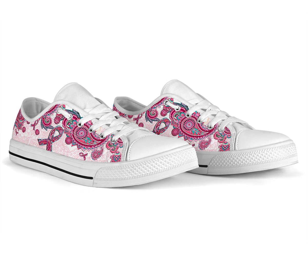 Breast Cancer Awareness Low Top Canvas Sneakers Shoes 2026