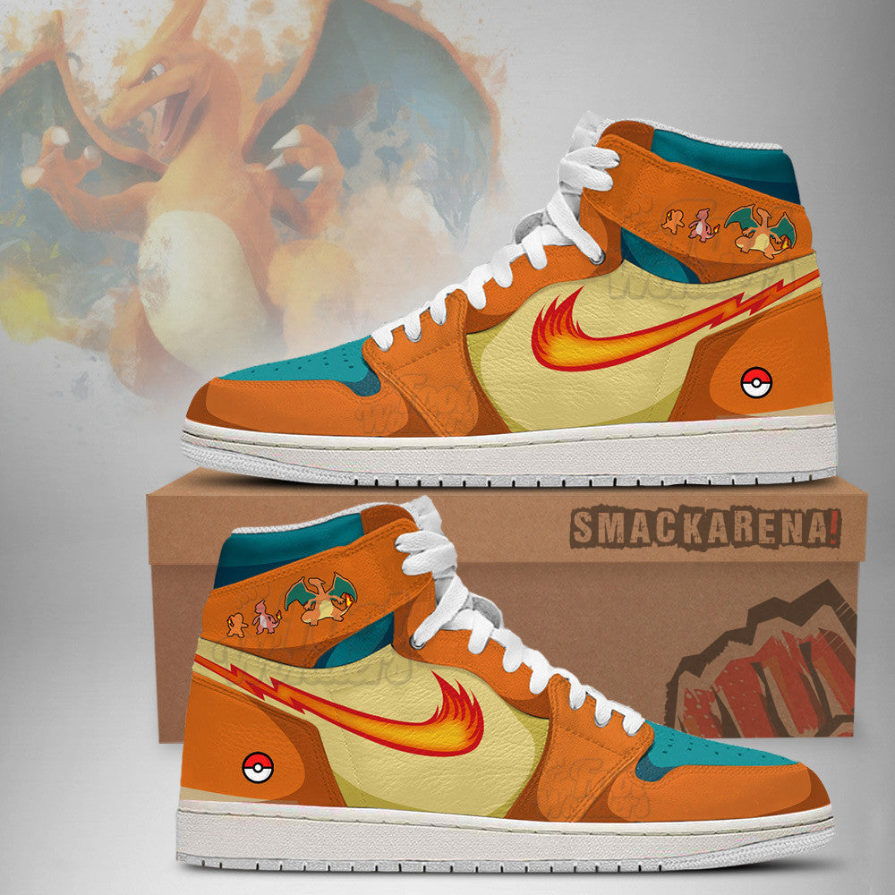 FootgearElite Charizard AJ1 High Sneakers Shoes For Men And Women