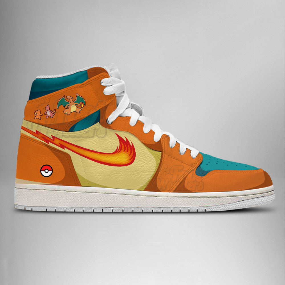 FootgearElite Charizard AJ1 High Sneakers Shoes For Men And Women