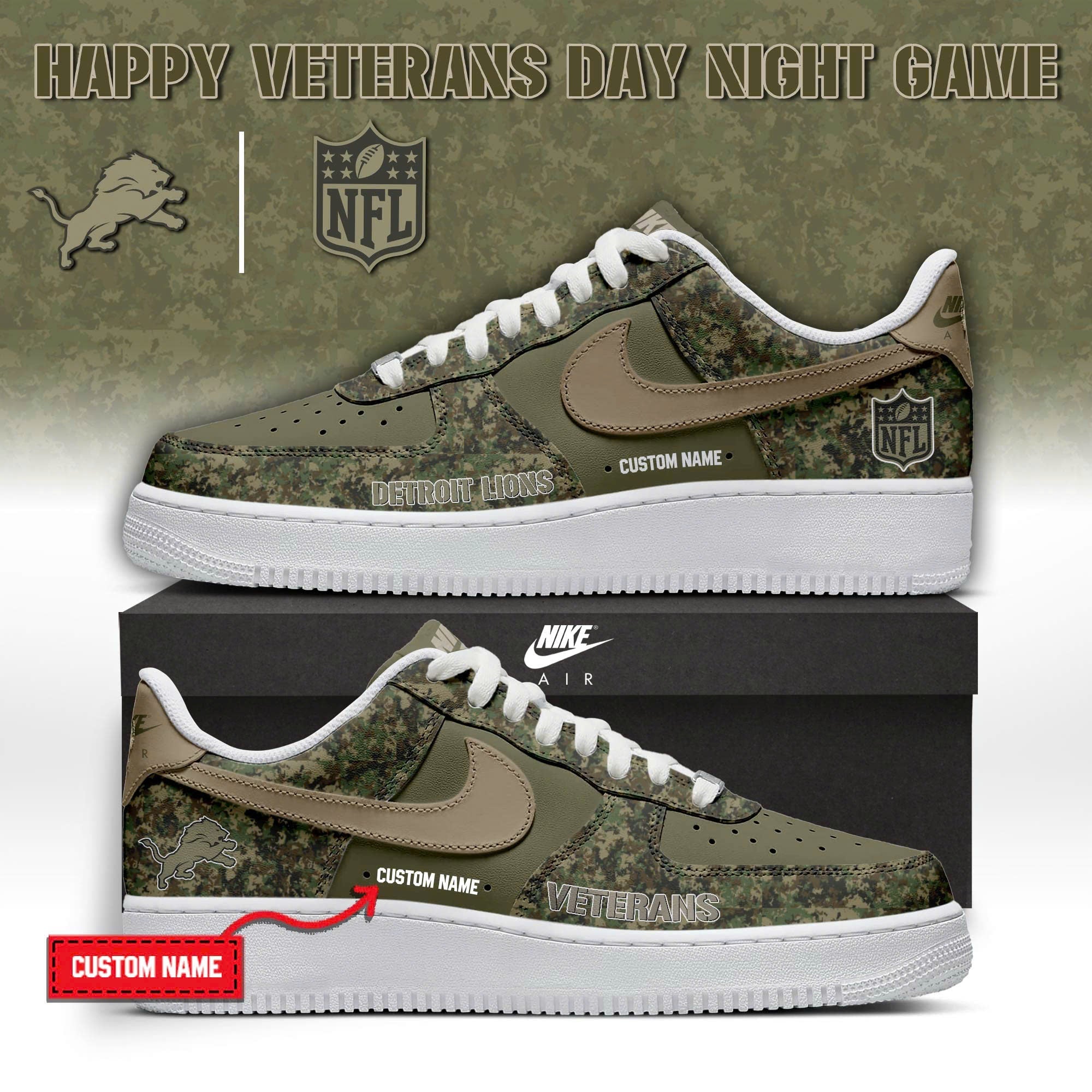 Detroit Lions Air Low-Top Sneakers Shoes 2026