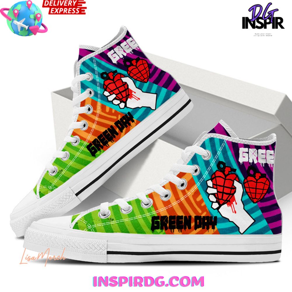 Green Day High Top Canvas Sneakers Shoes 2026