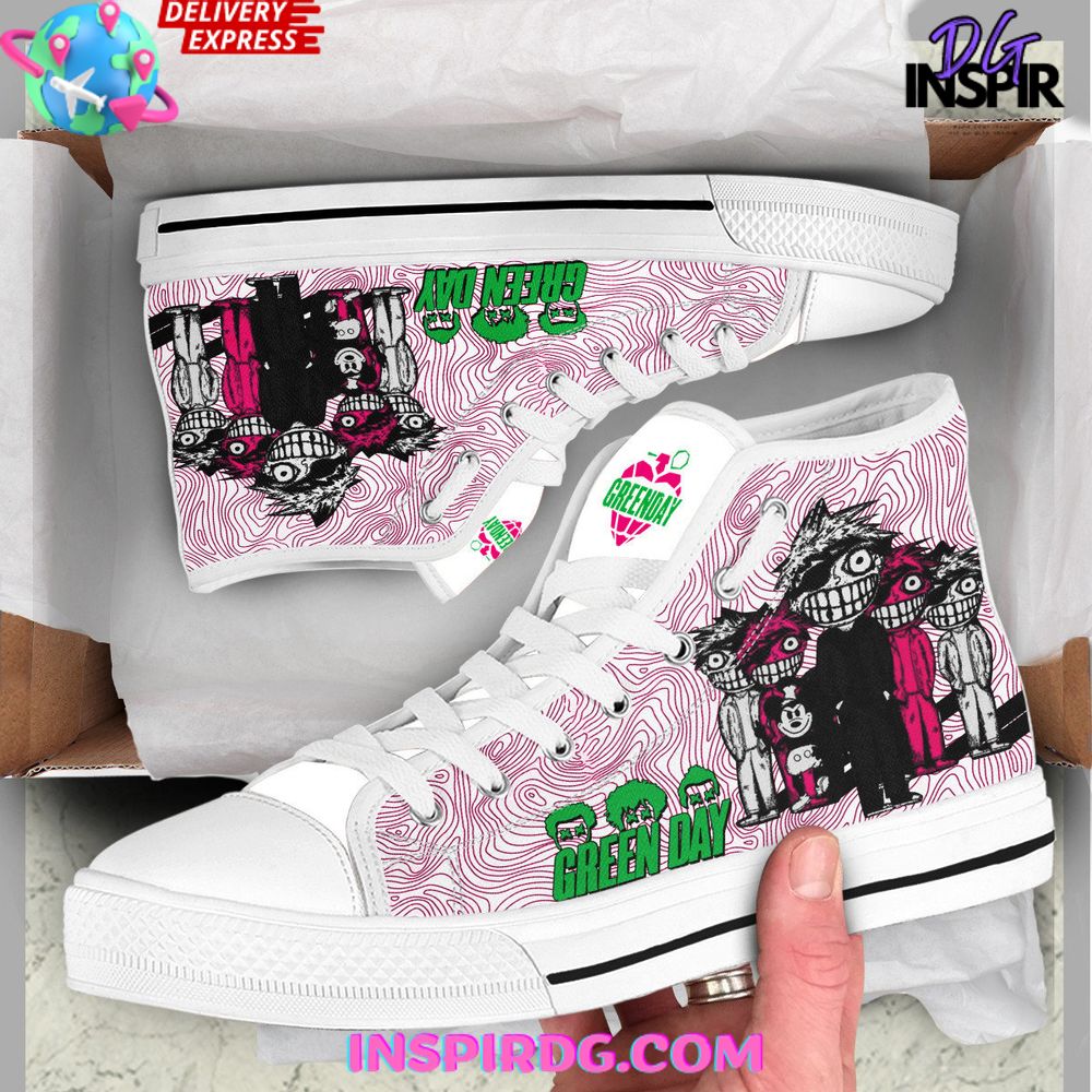 Green Day High Top Canvas Sneakers Shoes 2026