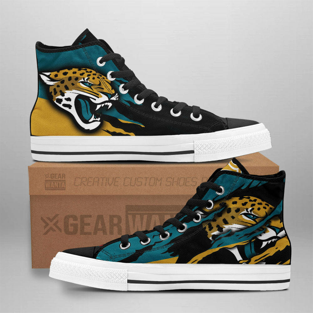 Jacksonville Jaguars High Top Canvas Sneakers Shoes 2026