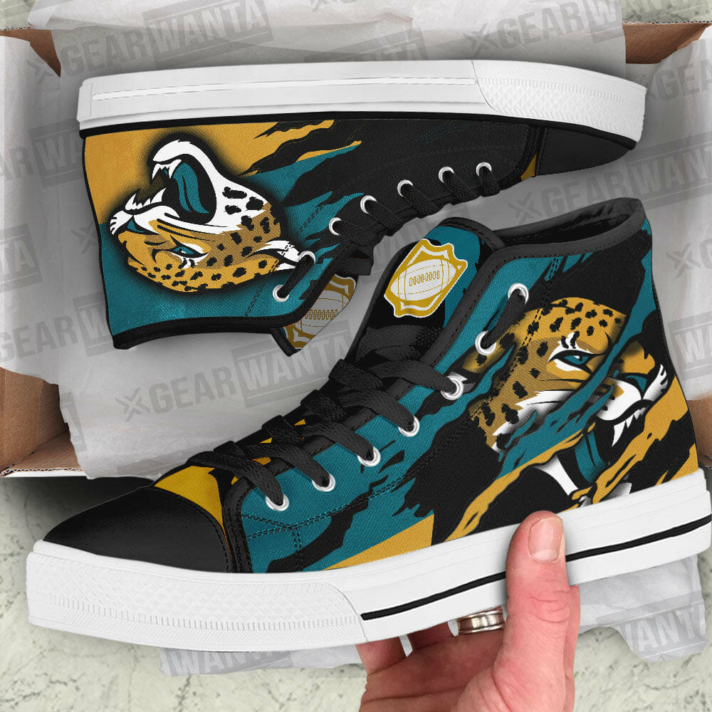 Jacksonville Jaguars High Top Canvas Sneakers Shoes 2026