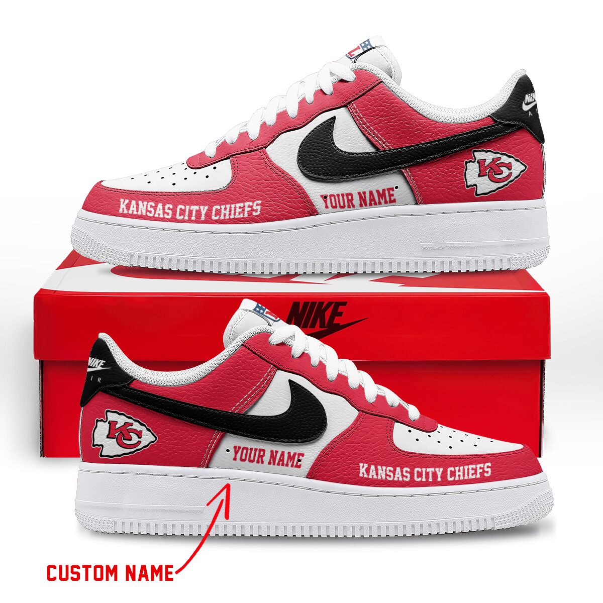 Kansas City Chiefs Air Low-Top Sneakers Shoes 2026