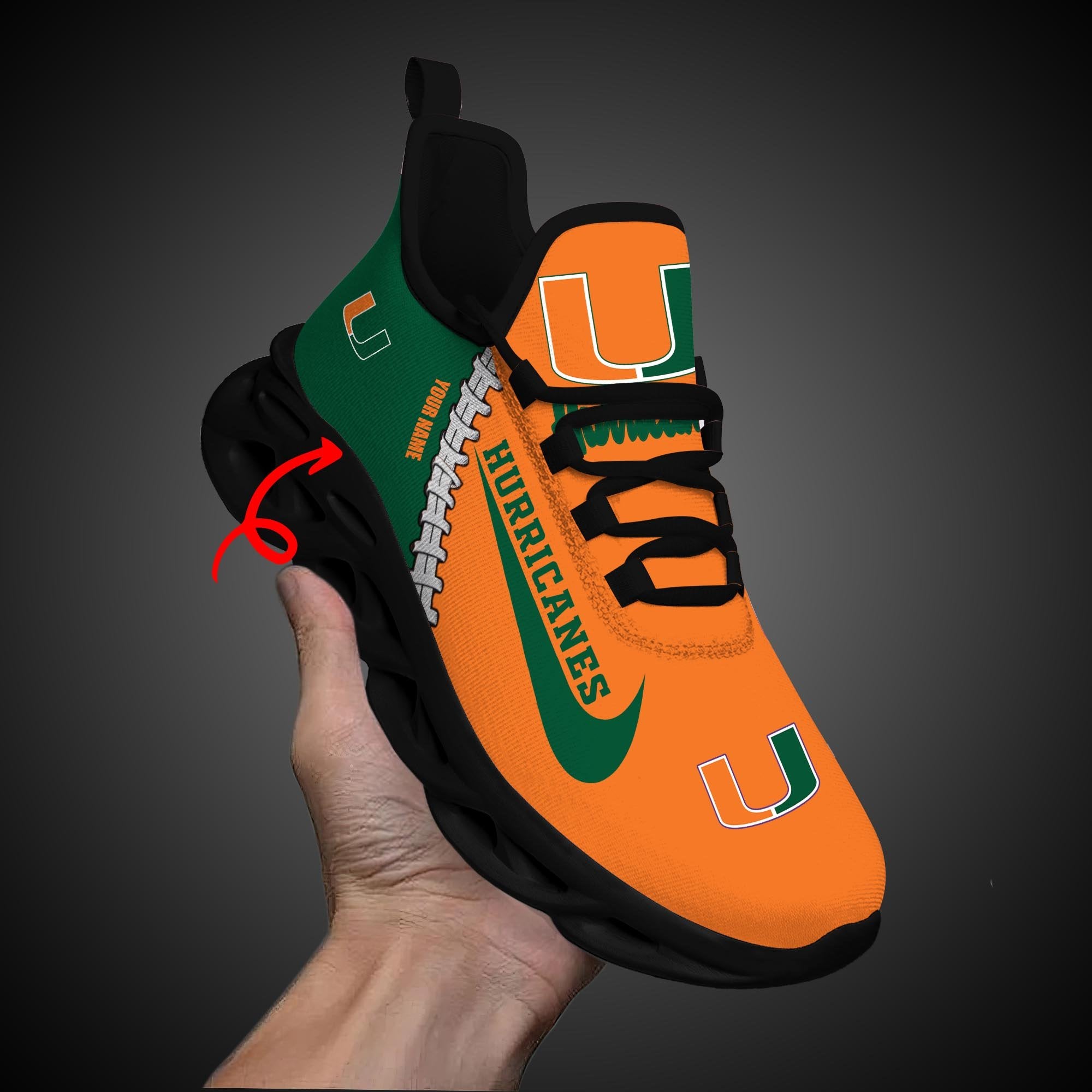 FootGearElite Miami Hurricanes Max Soul Shoes Sneakers For Men And Women 2
