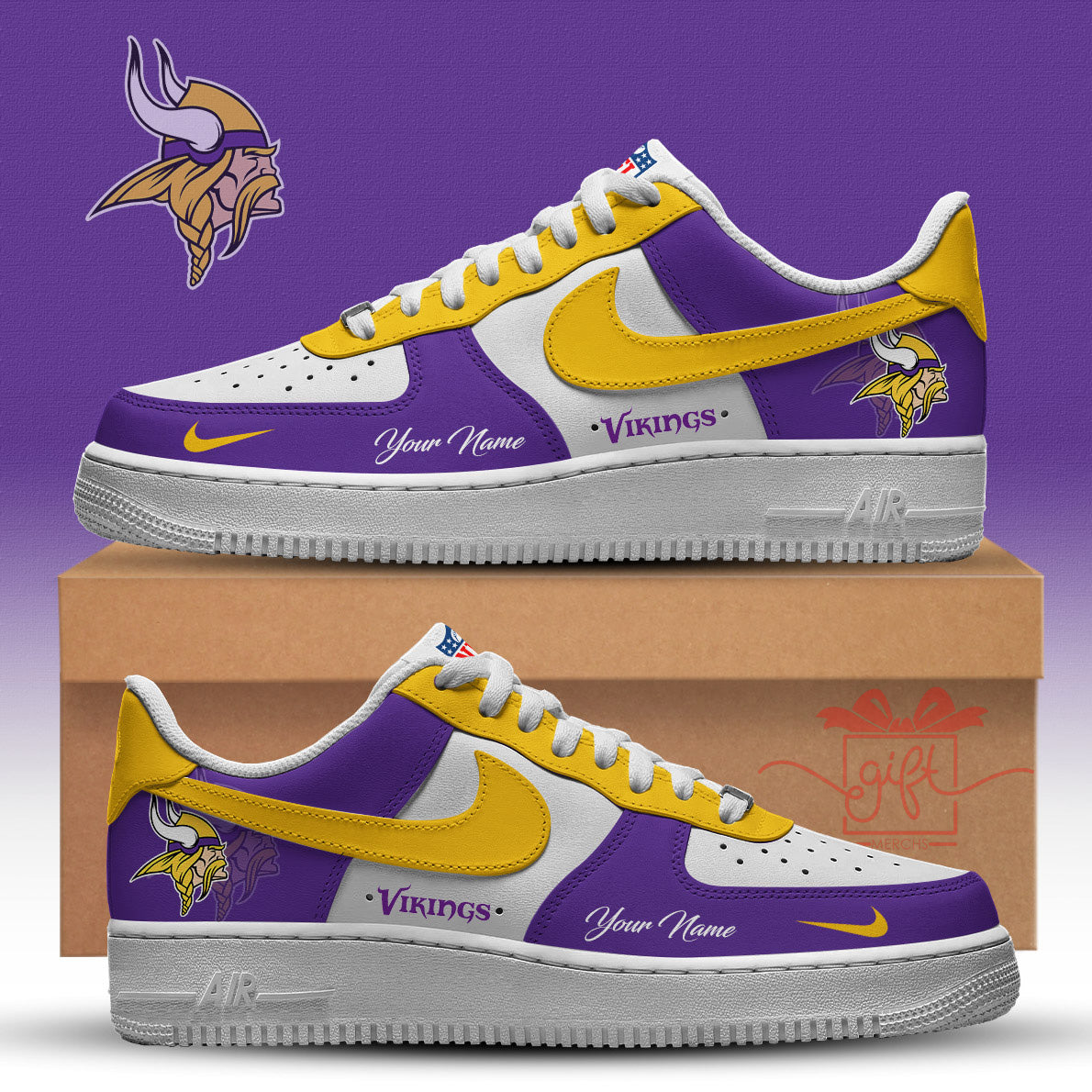 Minnesota Vikings Air Low-Top Sneakers Shoes 2026