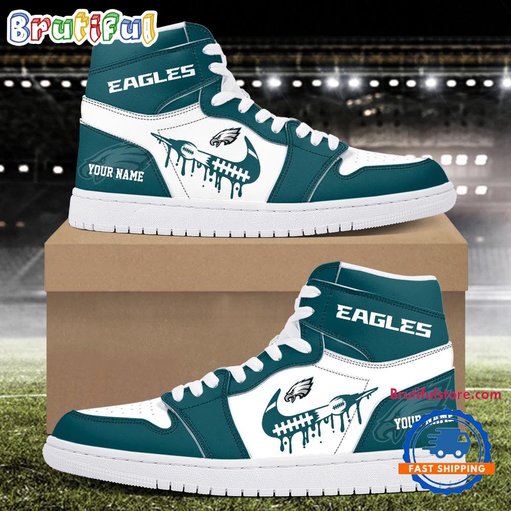 FootgearElite Philadelphia Eagles AJ1 High Sneakers Shoes For Men And Women