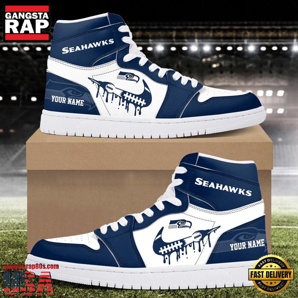 FootgearElite Seattle Seahawks AJ1 High Sneakers Shoes For Men And Women