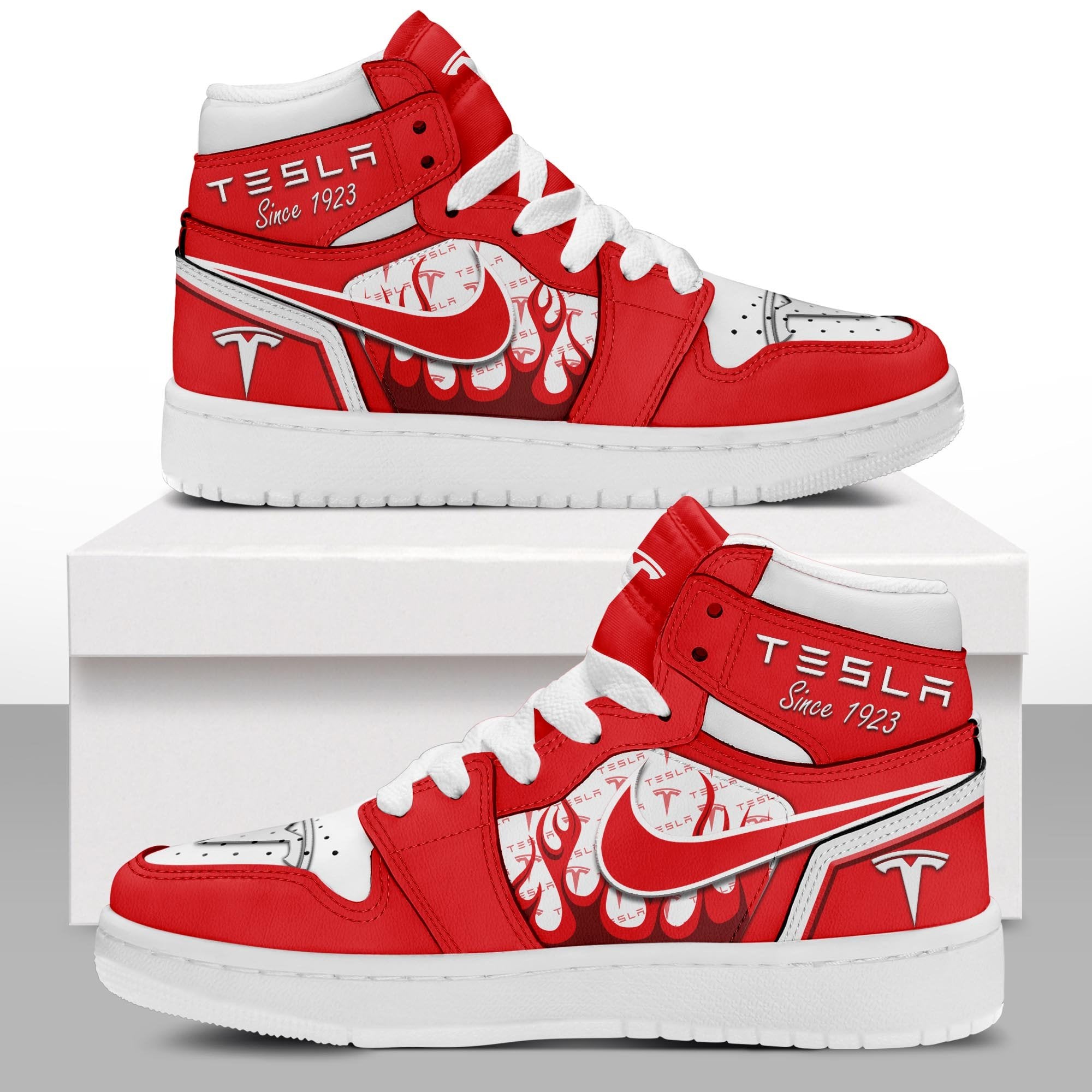 FootgearElite Tesla AJ1 High Sneakers Shoes For Men And Women