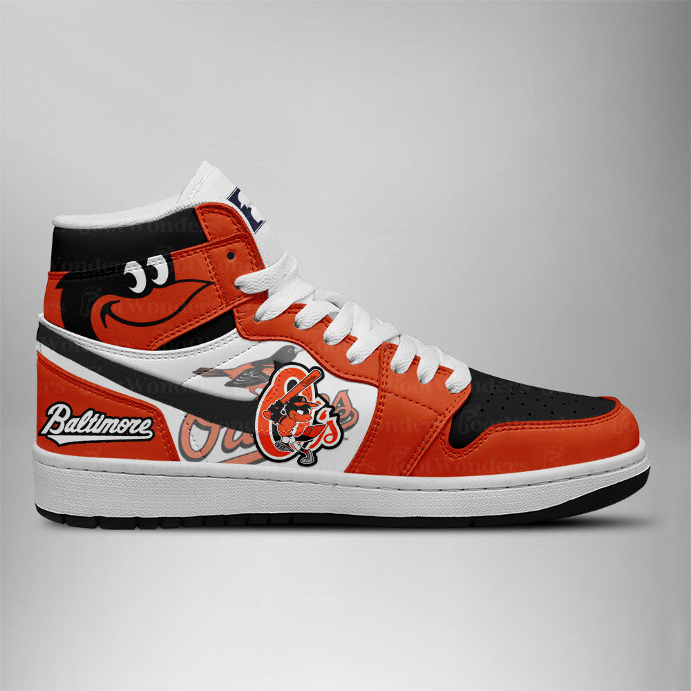 FootgearElite Baltimore Orioles AJ1 High Sneakers Shoes For Men And Women