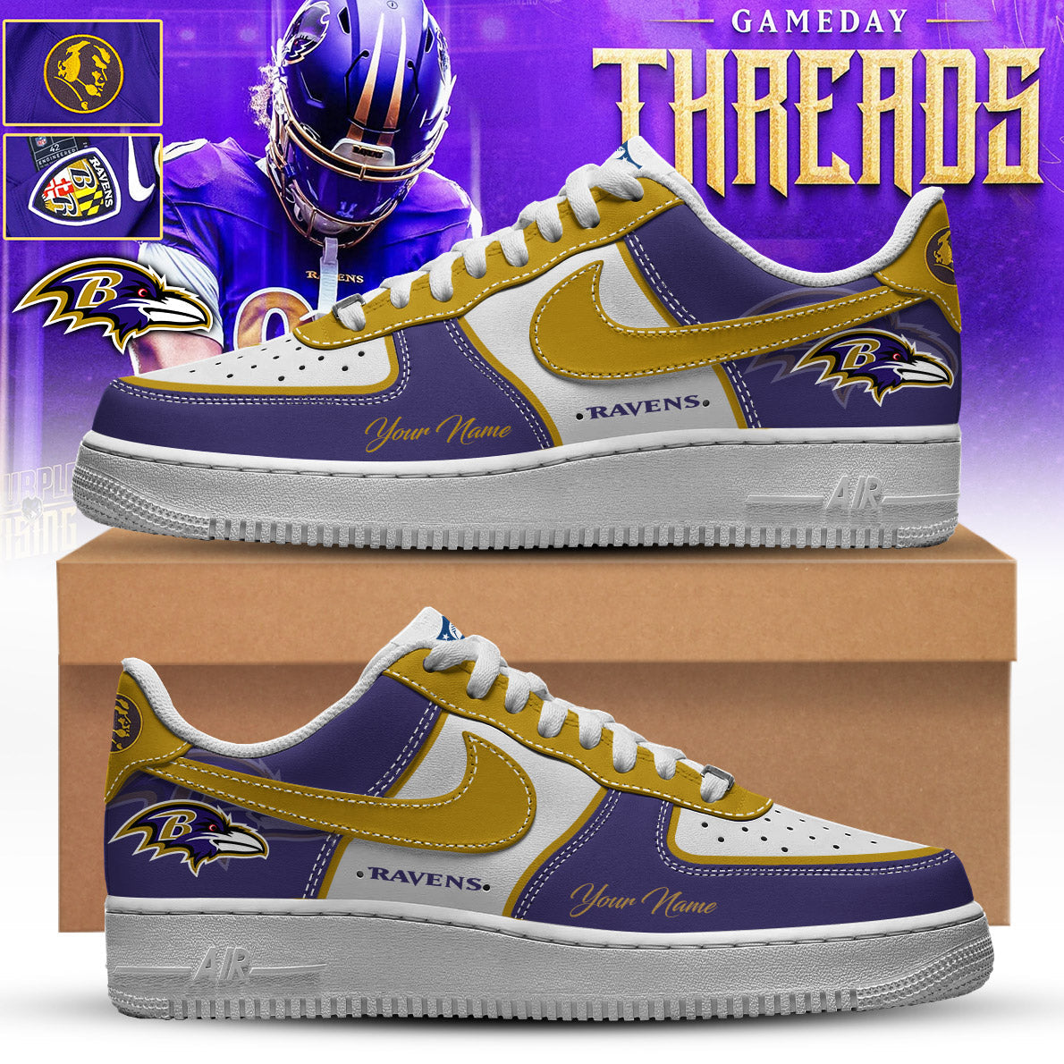 Baltimore Ravens Air Low-Top Sneakers Shoes 2026
