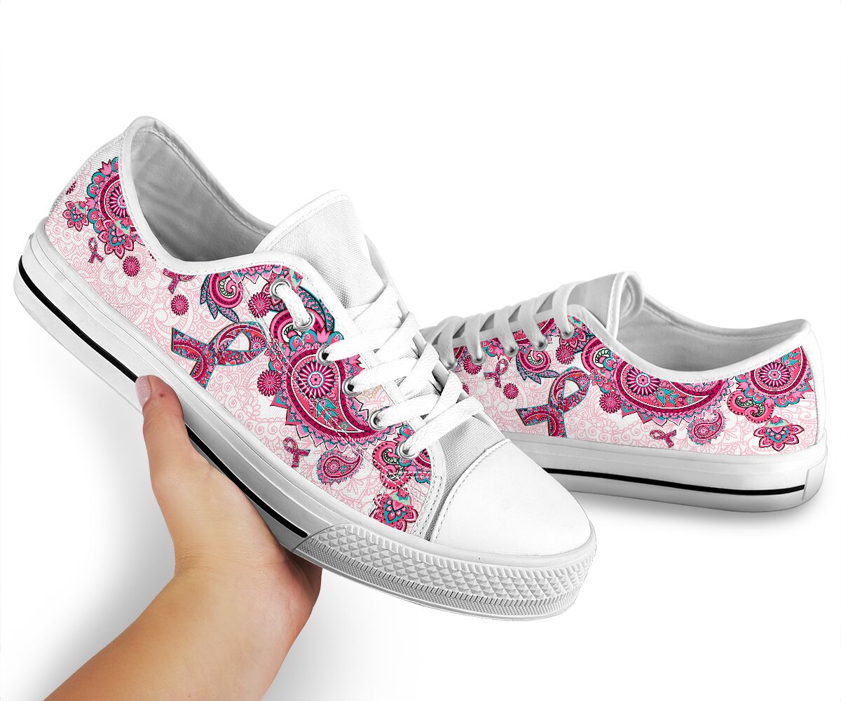 Breast Cancer Awareness Low Top Canvas Sneakers Shoes 2026