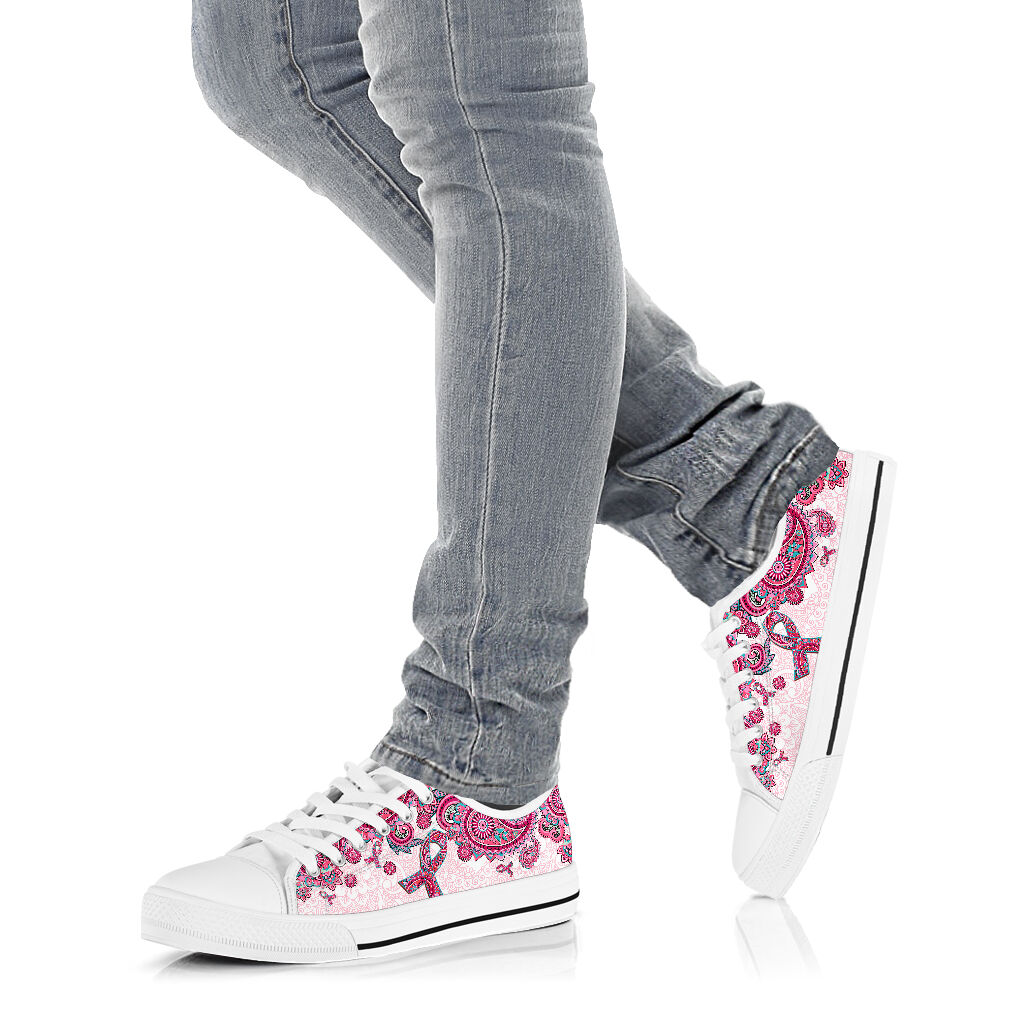 Breast Cancer Awareness Low Top Canvas Sneakers Shoes 2026