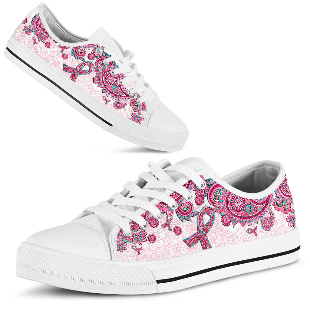 Breast Cancer Awareness Low Top Canvas Sneakers Shoes 2026