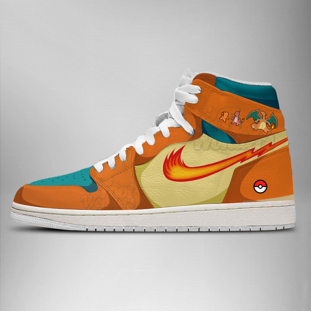 FootgearElite Charizard AJ1 High Sneakers Shoes For Men And Women