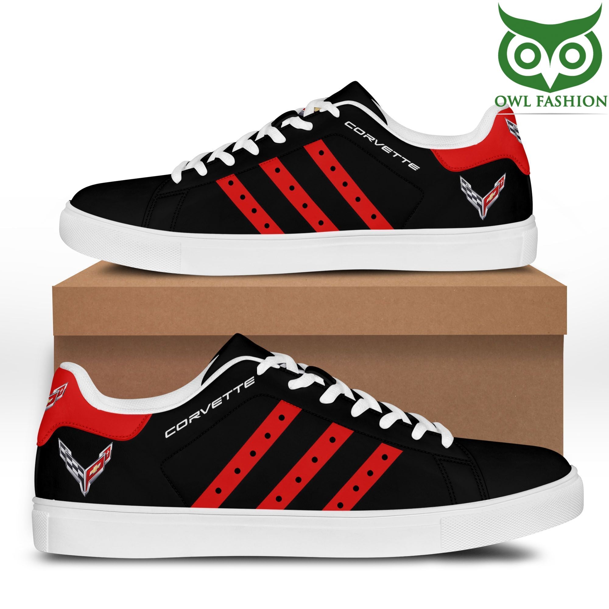 FootGearElite Chevrolet Corvette Skate Stan Shoes Sneakes For Men And Women 1