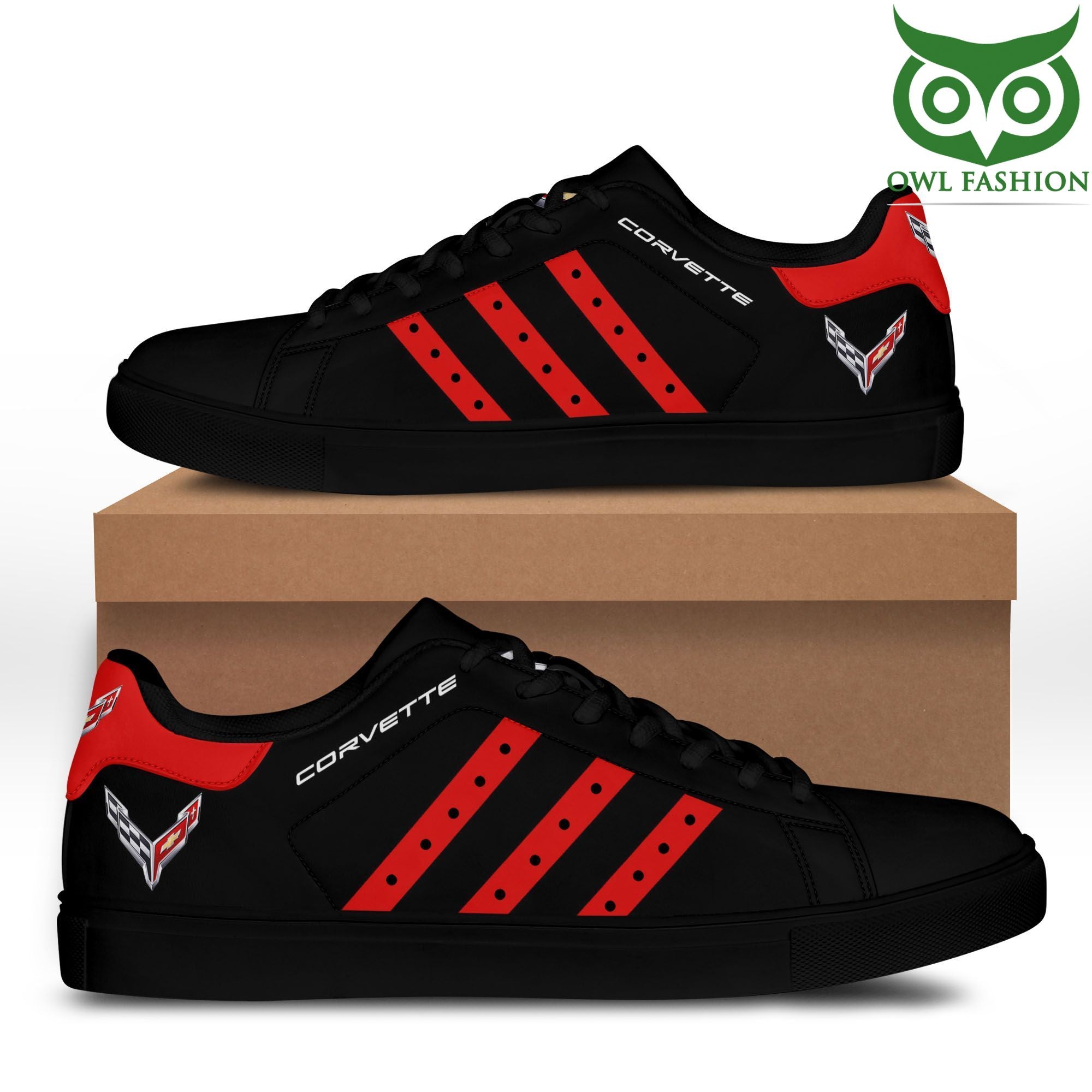 FootGearElite Chevrolet Corvette Skate Stan Shoes Sneakes For Men And Women 1