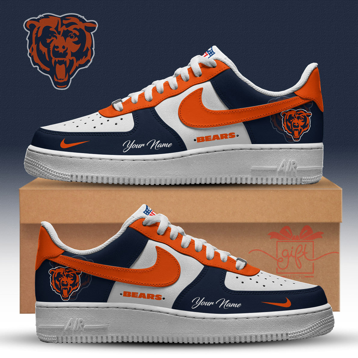 Chicago Bears Air Low-Top Sneakers Shoes 2026