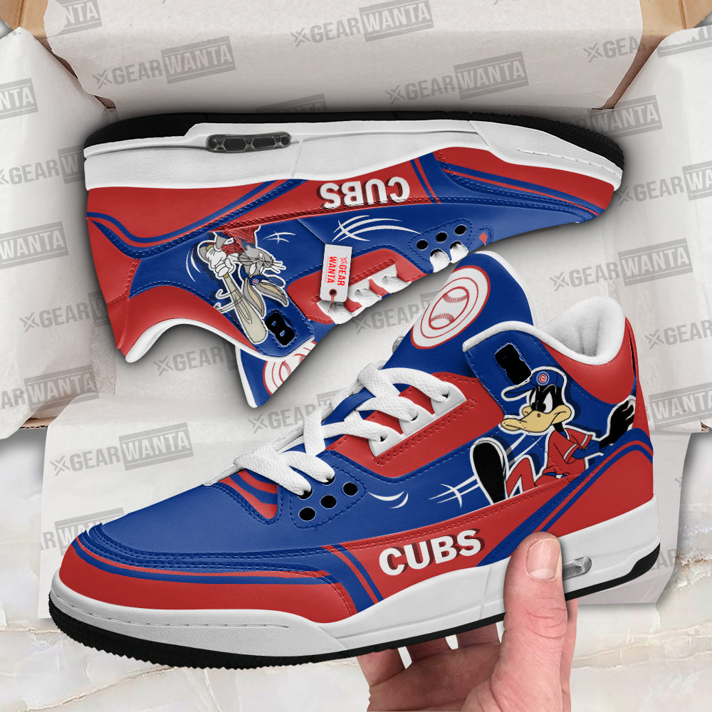 FootgearElite Chicago Cubs AJ3 Sneakers Shoes For Men And Women