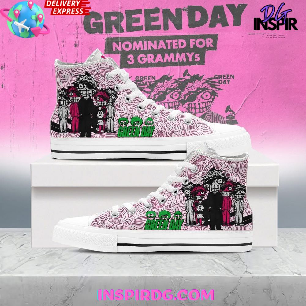Green Day High Top Canvas Sneakers Shoes 2026
