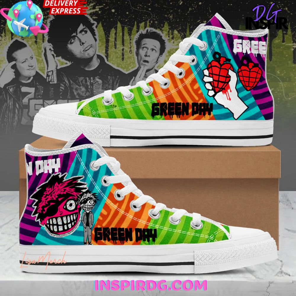 Green Day High Top Canvas Sneakers Shoes 2026