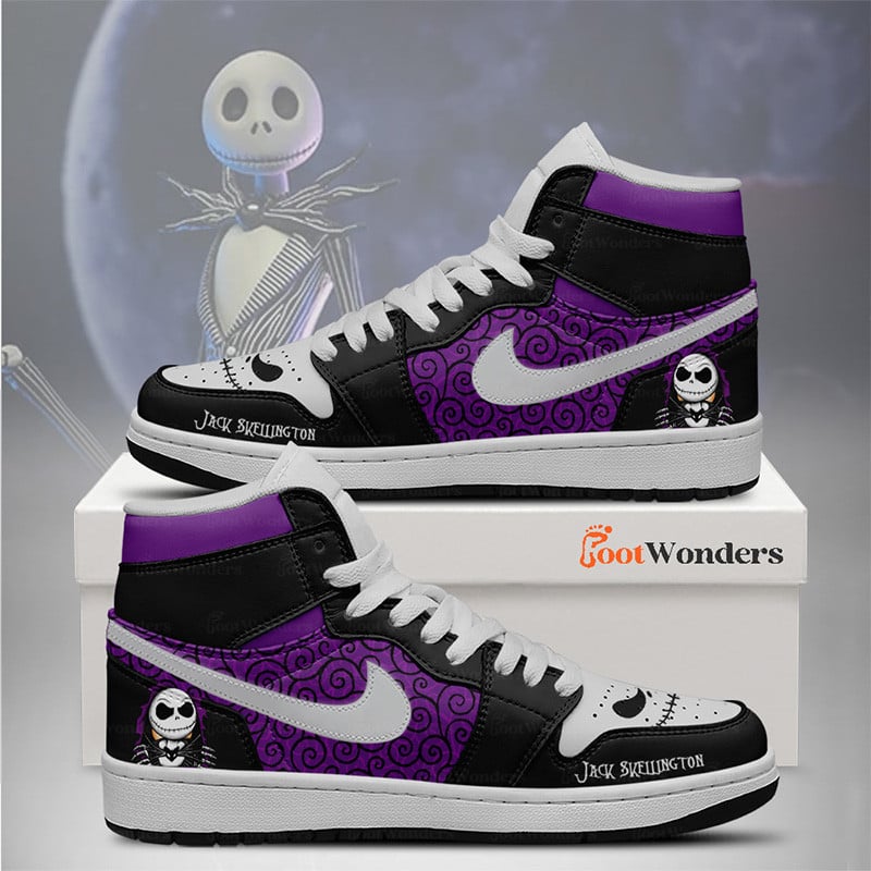 FootgearElite Jack Skellington AJ1 High Sneakers Shoes For Men And Women