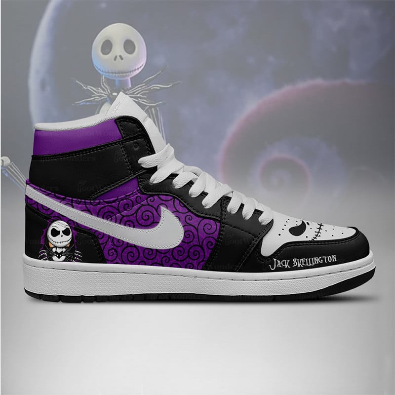 FootgearElite Jack Skellington AJ1 High Sneakers Shoes For Men And Women