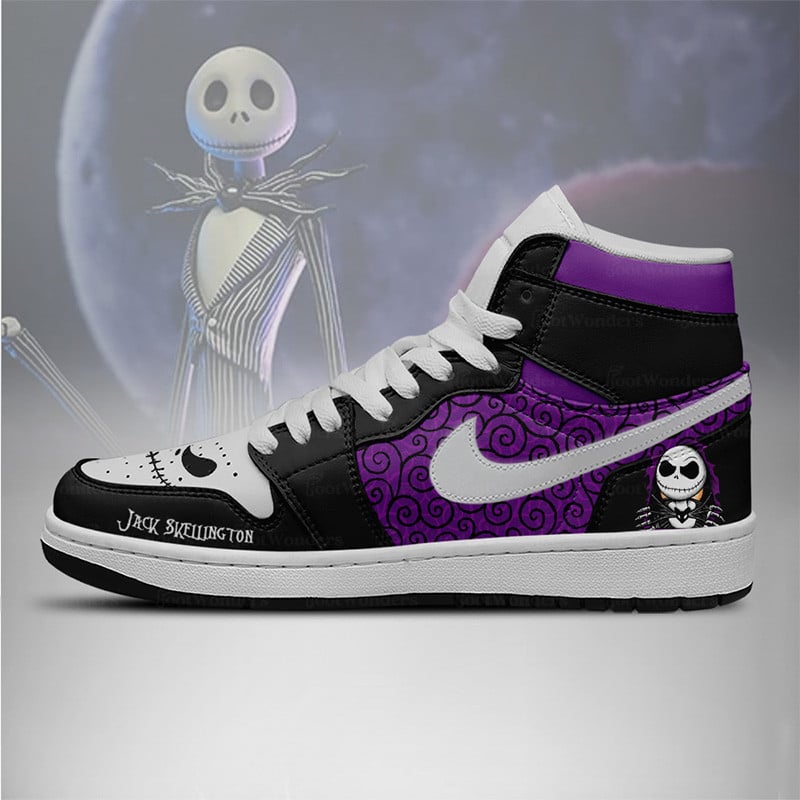 FootgearElite Jack Skellington AJ1 High Sneakers Shoes For Men And Women