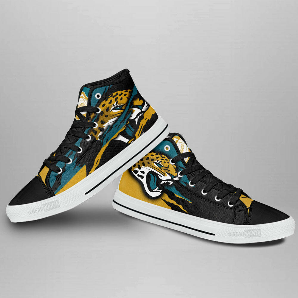 Jacksonville Jaguars High Top Canvas Sneakers Shoes 2026