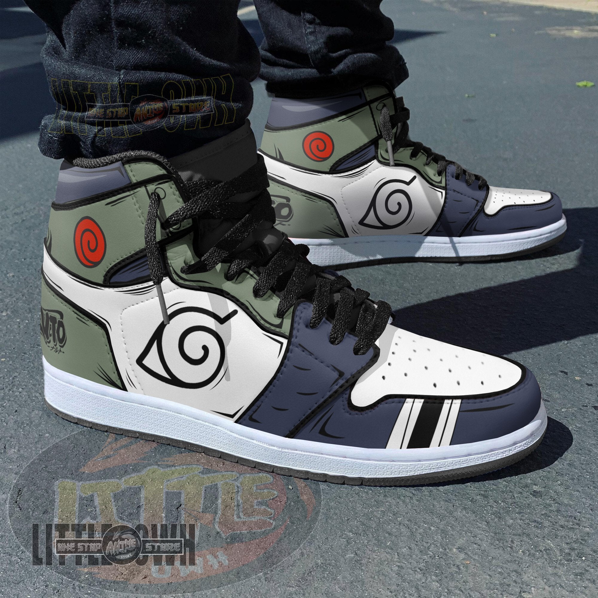 FootgearElite Kakashi Hatake AJ1 High Sneakers Shoes For Men And Women