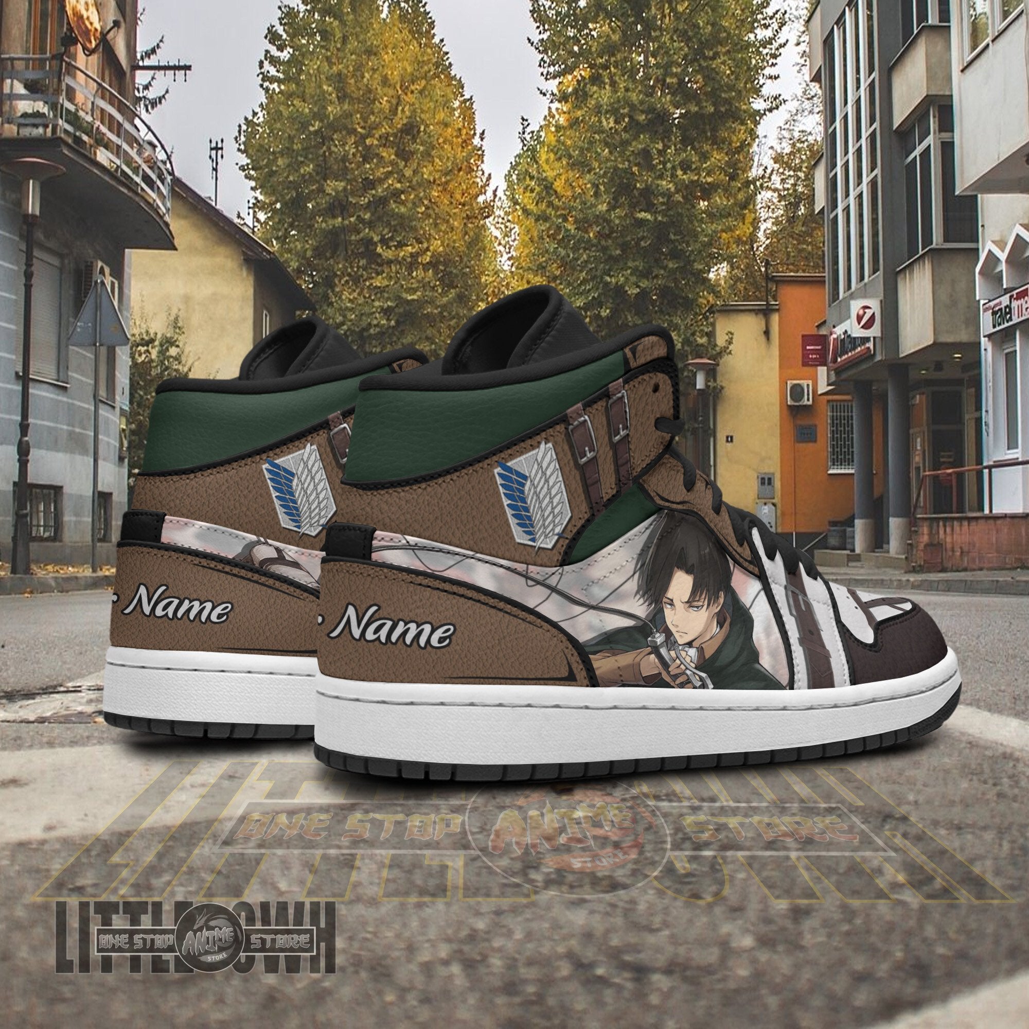 FootgearElite Levi Ackerman AJ1 High Sneakers Shoes For Men And Women