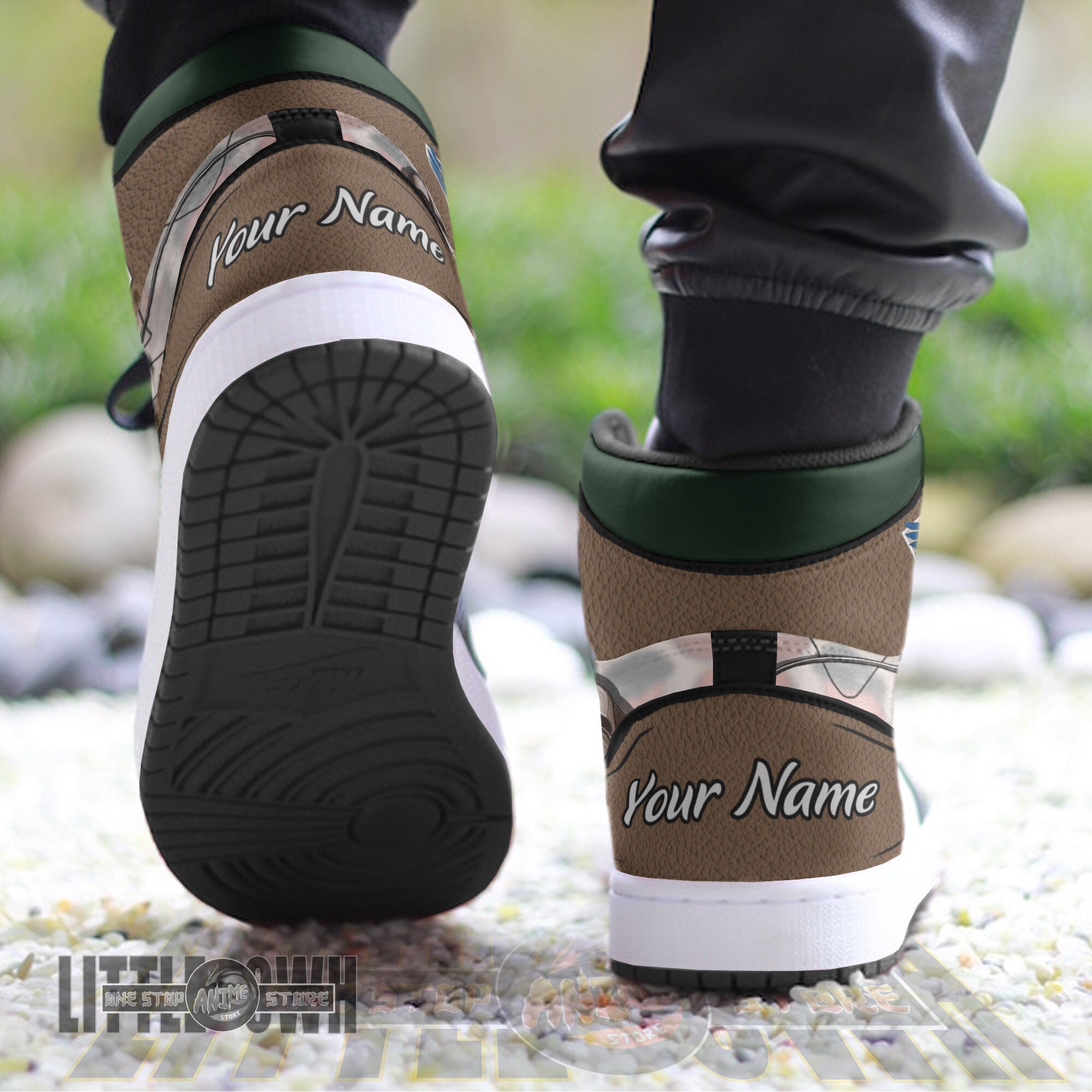 FootgearElite Levi Ackerman AJ1 High Sneakers Shoes For Men And Women