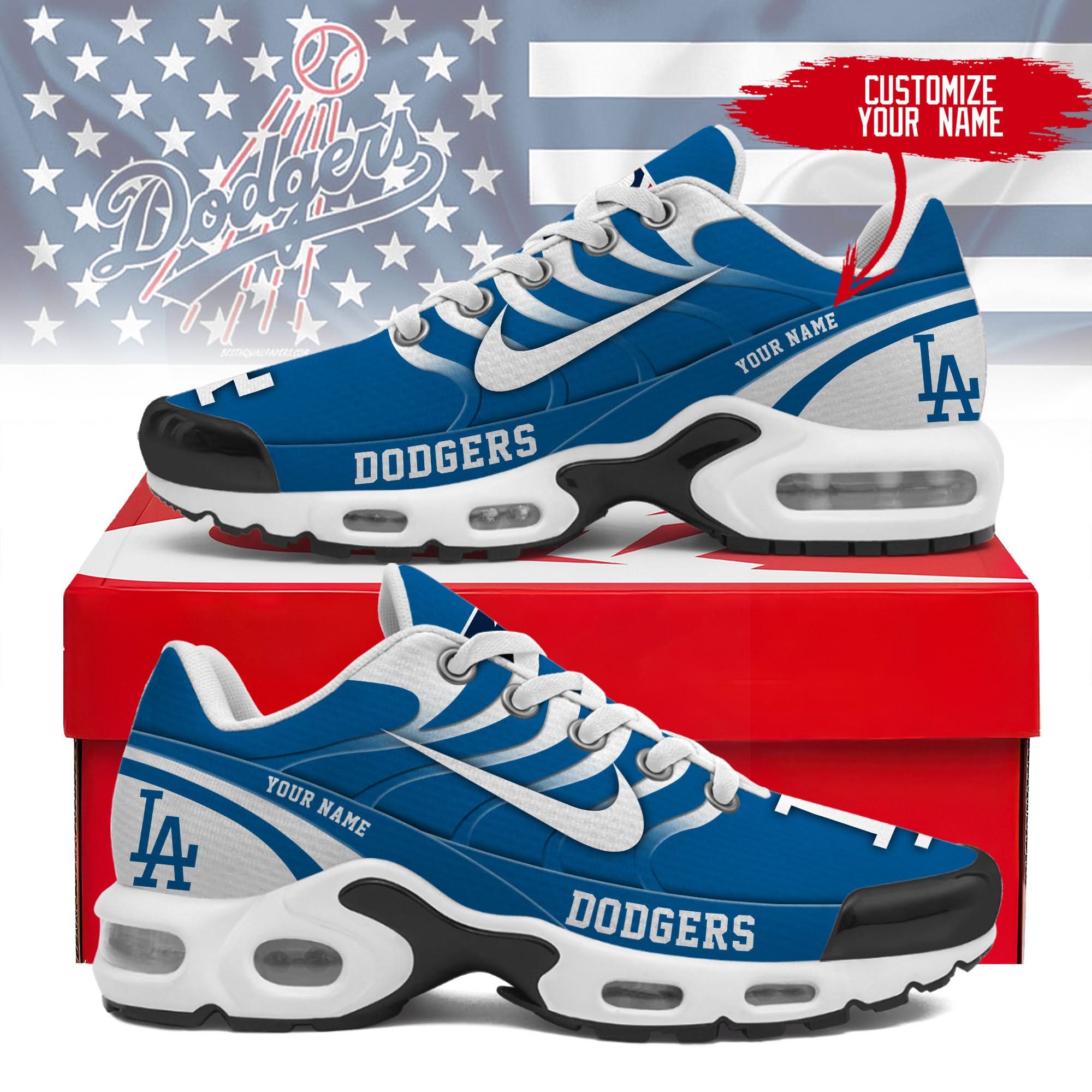 FootgearElite Los Angeles Dodgers TN Shoes Sneakers For Men And Women 3