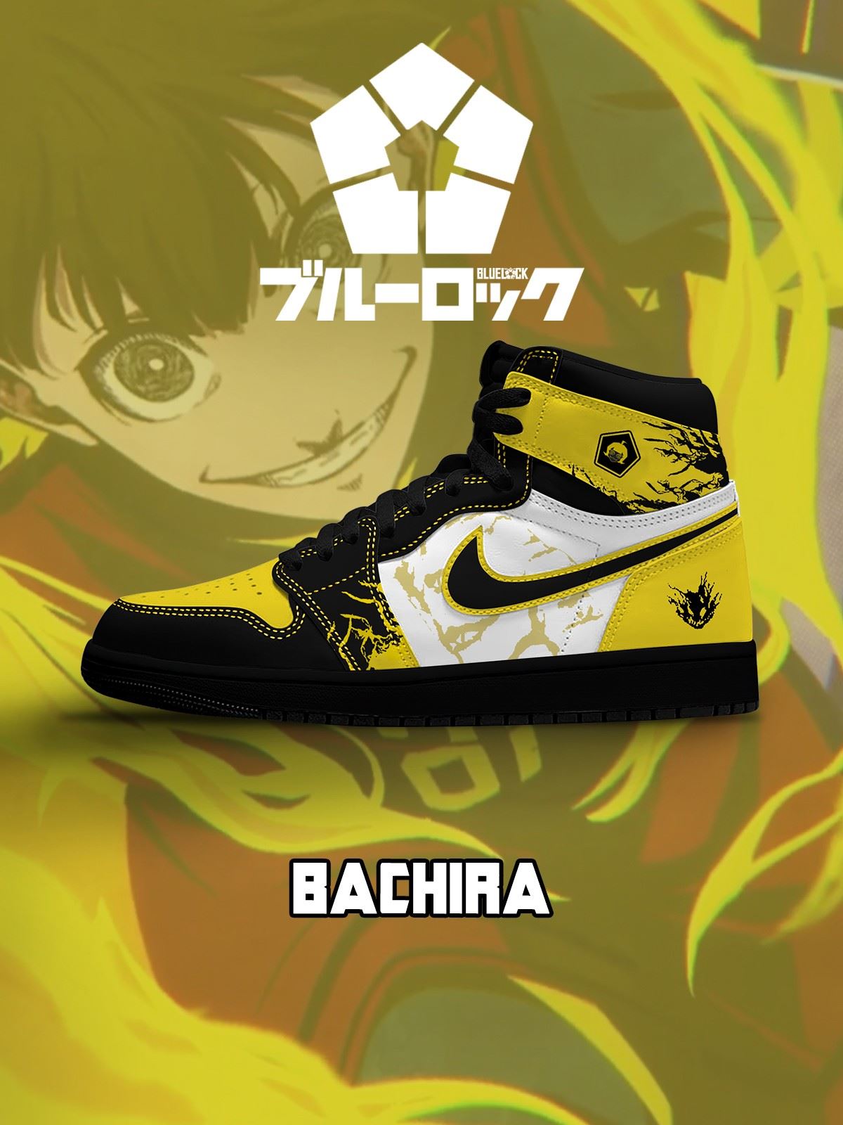 FootgearElite Meguru Bachira  AJ1 High Sneakers Shoes For Men And Women