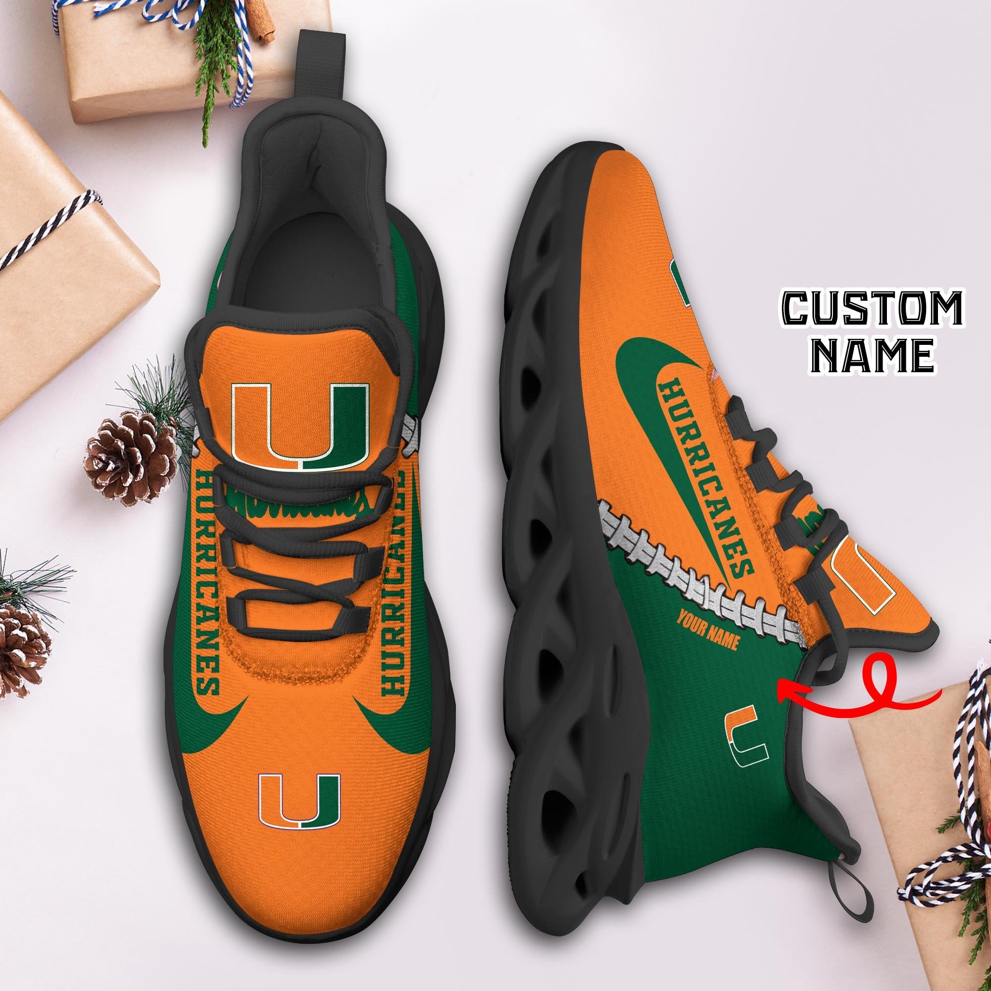FootGearElite Miami Hurricanes Max Soul Shoes Sneakers For Men And Women 2