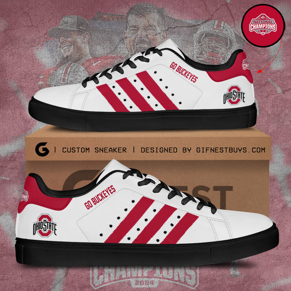 FootGearElite Ohio State Buckeyes Skate Stan Shoes Sneakes For Men And Women 4