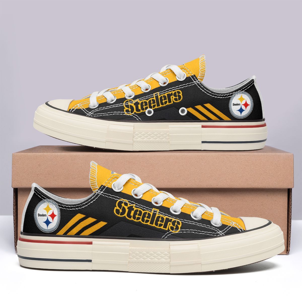 Pittsburgh Steelers Low Top Canvas Sneakers Shoes 2026