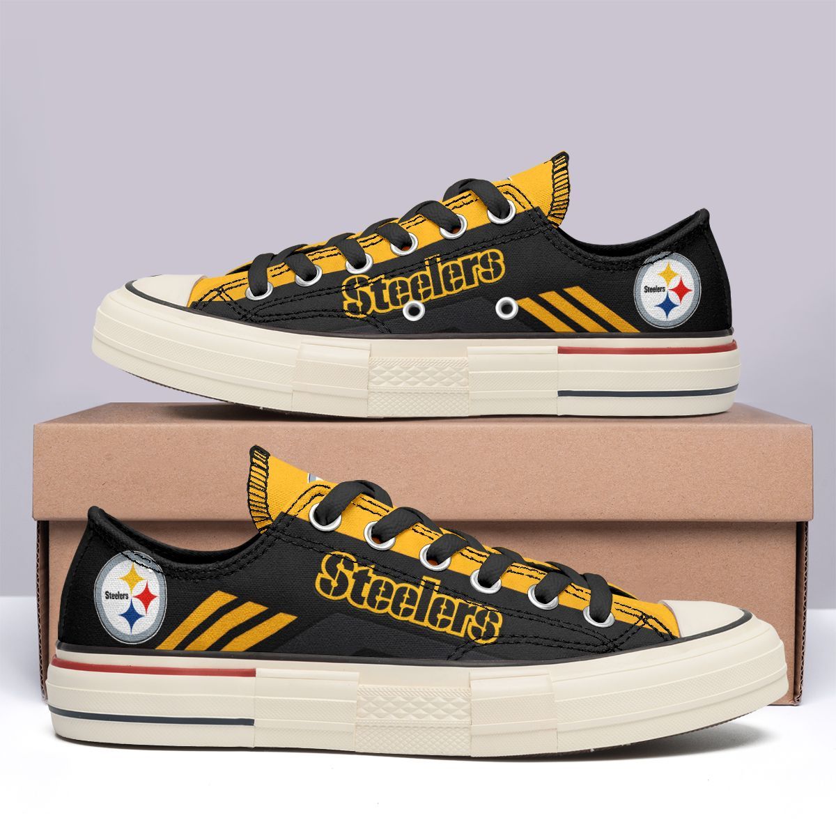 Pittsburgh Steelers Low Top Canvas Sneakers Shoes 2026